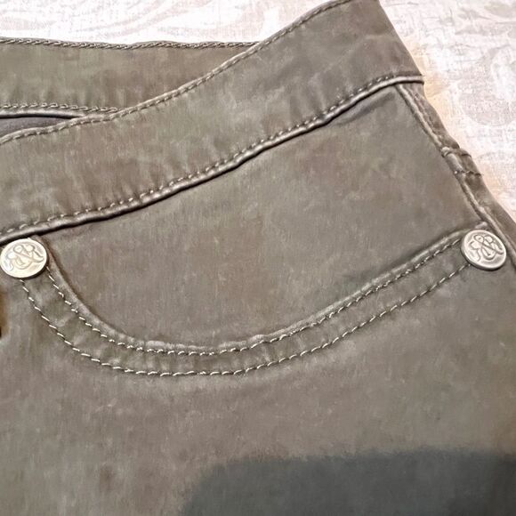 Rock & Republic Kashmiere olive green embellished mid rise skinny jeans Sz 8/10 - Picture 6 of 12